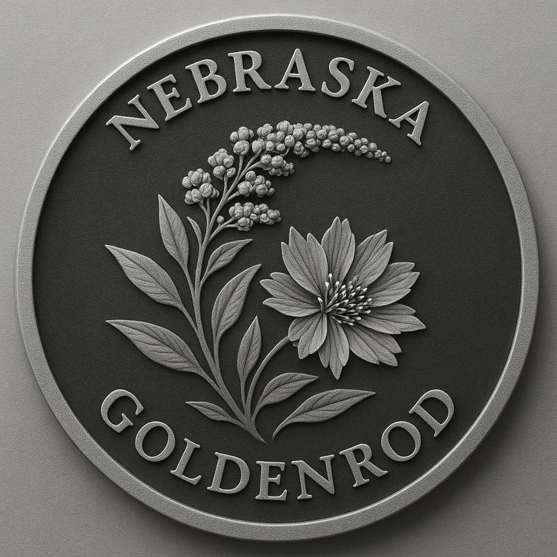 Nebraska state flower goldenrod coin token wall art