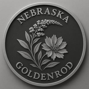 Nebraska state flower goldenrod coin token wall art