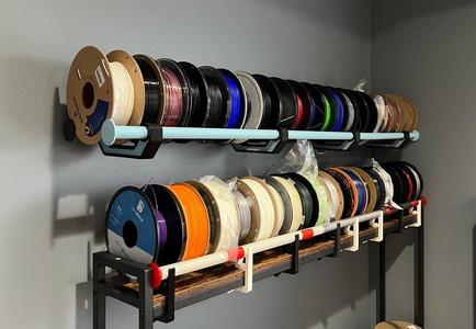 Fully 3D Printed (almost) Wall Mount Filament Spool Shelf