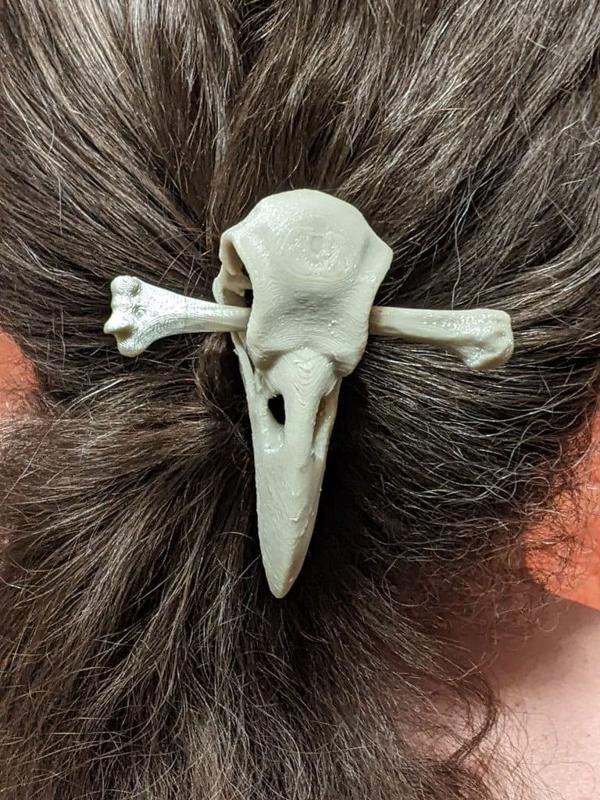 Raven Skull Hair Tie