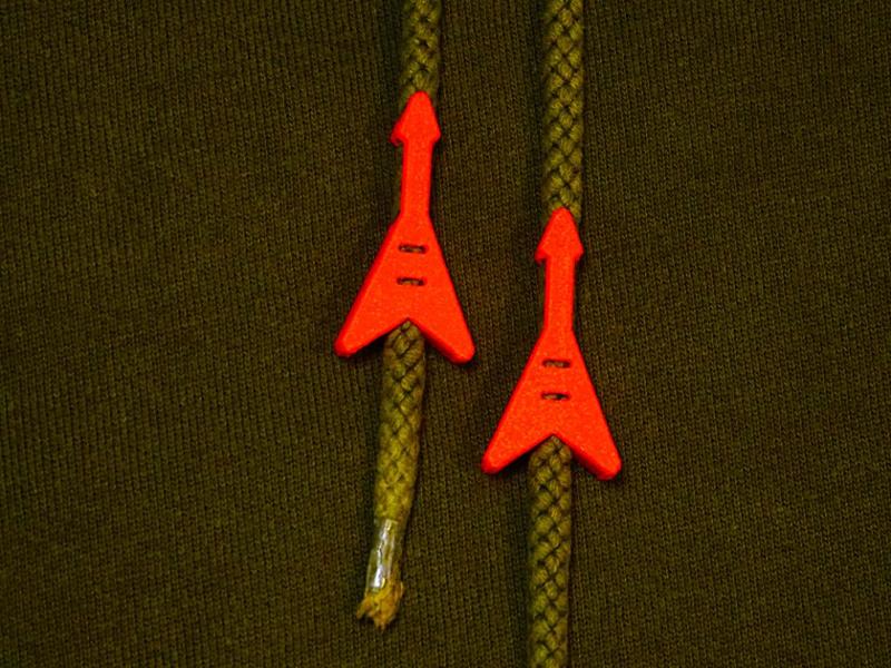 Cute Guitar V Hoodie Drawstring Beads