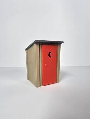 Outhouse in O Scale with Crescent Moon Door