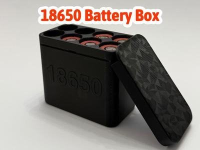 18650 Battery Storage Box / Case with Secure Lid