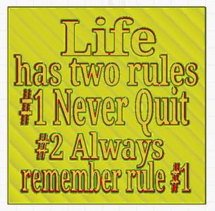 Life has two rules