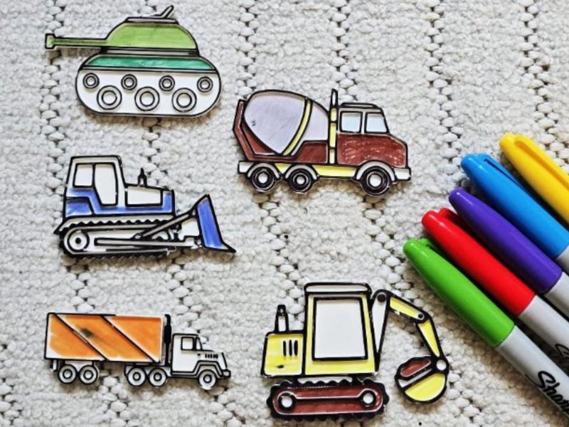 Work Labor Craft Vehicle Color Coloring Set Craft