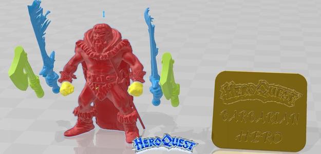 Heroquest Barbarian Hero by Frozen Horror with modular  weapon hands.