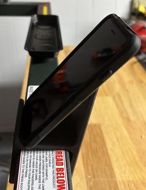 Last Chance Archery Bow Press phone stand