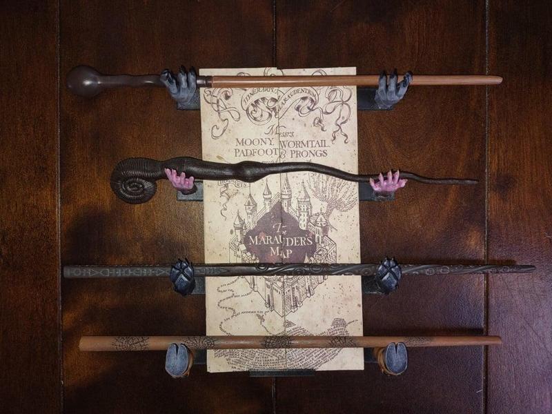Marauder's map wand holder
