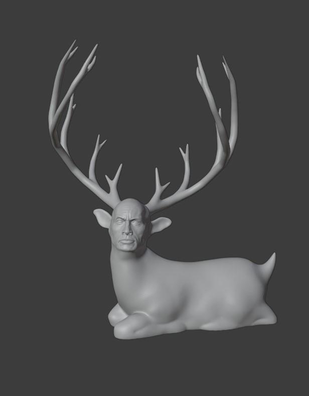 Rockdeer (The Rock + Reindeer) - No Supports