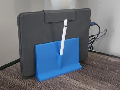 ipad stand with apple pencil holder