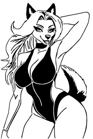 Wolf Girl stencil 2
