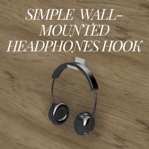 Simple Wall-Mounted Headphones Hook