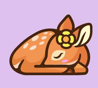Cute deer Keychain / keychain / charm / whitetail deer sleeping