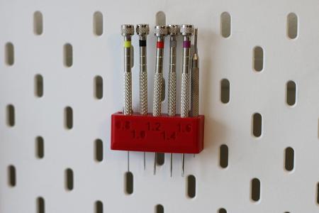 Skadis precision screwdriver and watch tool holder