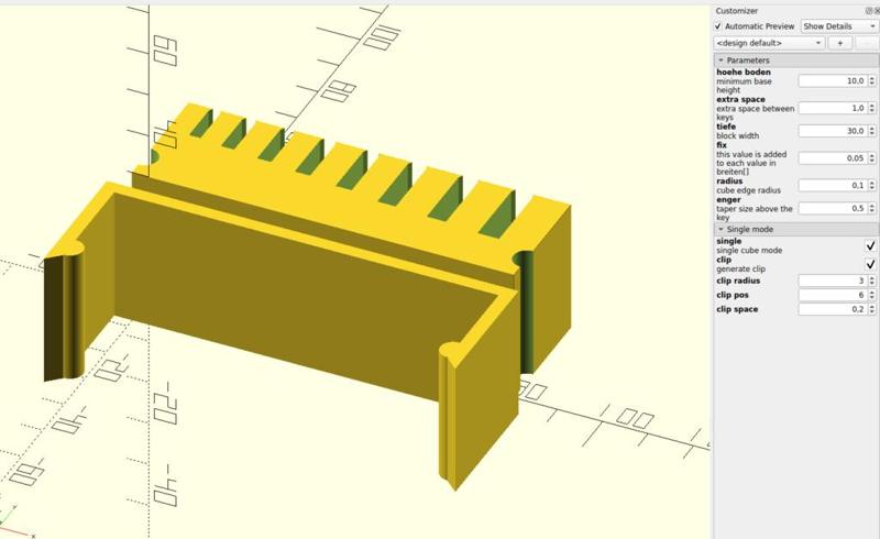 Wrench Holder (parameterized) - single with clip option