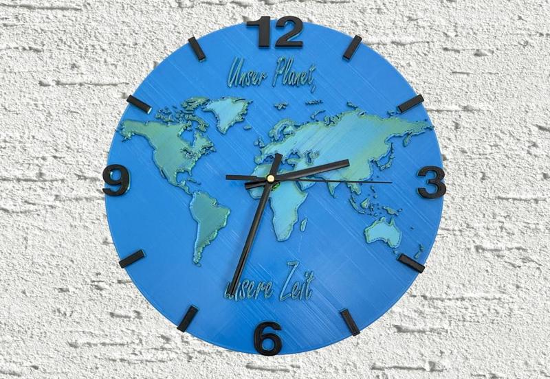 Wall Clock Earth - Wanduhr Welt