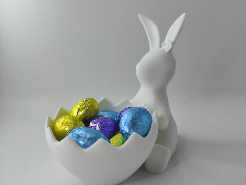 Easter Bunny Girl with Egg Basket