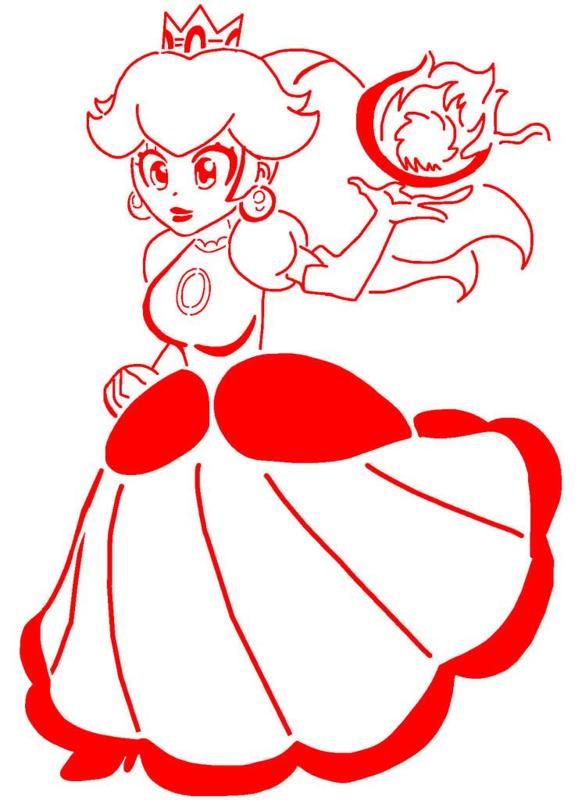 Princess Peach stencil 6
