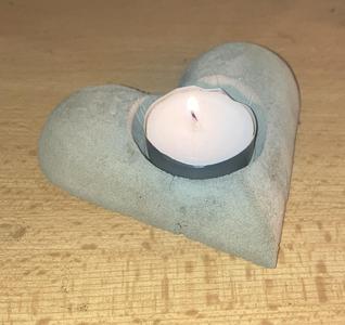 tea candle stand 2 molds silicone/concrete + 3d printable stand - tea light candle stand (heart - valentine's day)