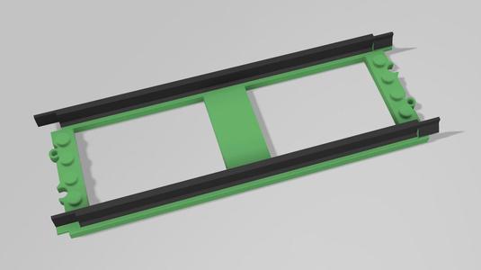 simplified straight train rail
