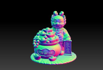 Golden Dragon Announces Good Luck and Gathers Wealth Ornaments 2