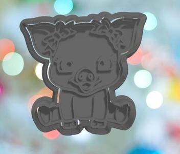 Cute Girl Pig Cookie Cutter