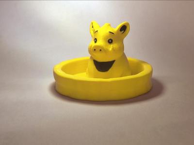 A Tiny Boar, Chilling in a Tub — Ready to Help!