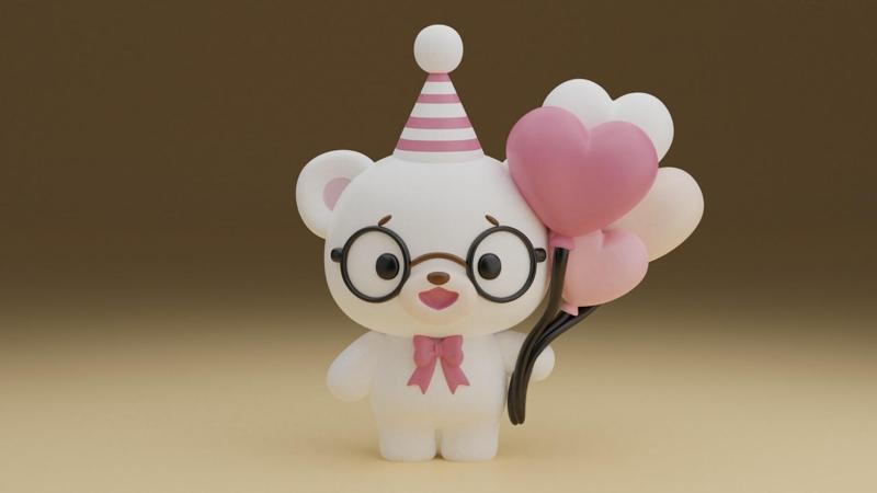Teddy bear valentine figure