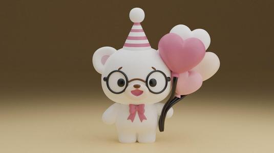 Teddy bear valentine figure