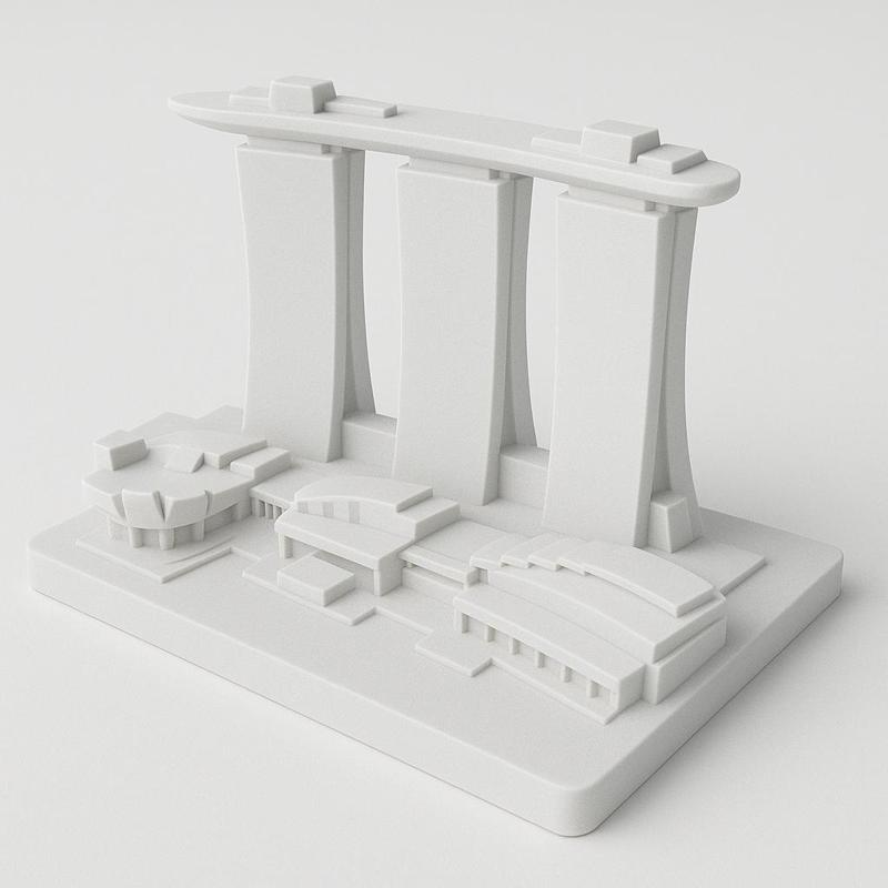 Marina Bay Sands – Minimalist Architectural Landmark Model