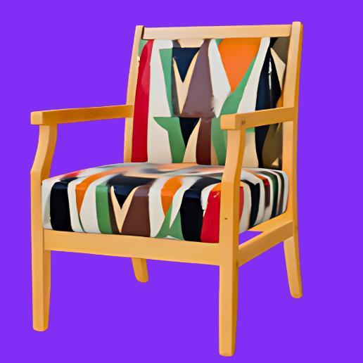 Abstract Upholstered Armchair
