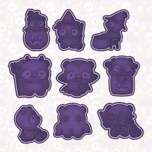Halloween Pandas cookie cutter set of 9