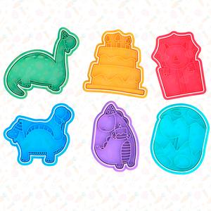 Dino birthday cookie cutter set of 6