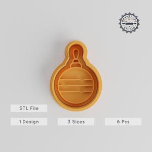 Christmas Tree Toy Shape Cutter & Stamp, Cookie & Fondant Decor, 3 Sizes, 6-Piece Festive Ornament Set