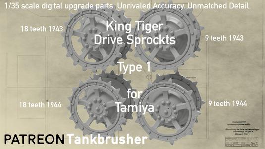 1/35 King Tiger Drive Sprockets Type 1 for Tamiya  (352401005)