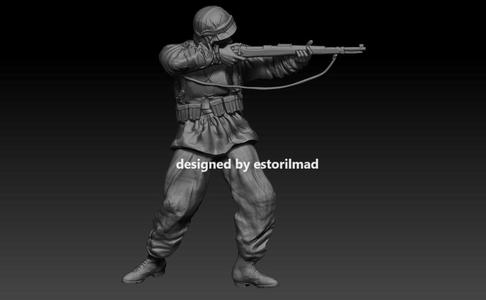 WW2 GERMAN WAFFEN SS SOLDIER SHOOTING