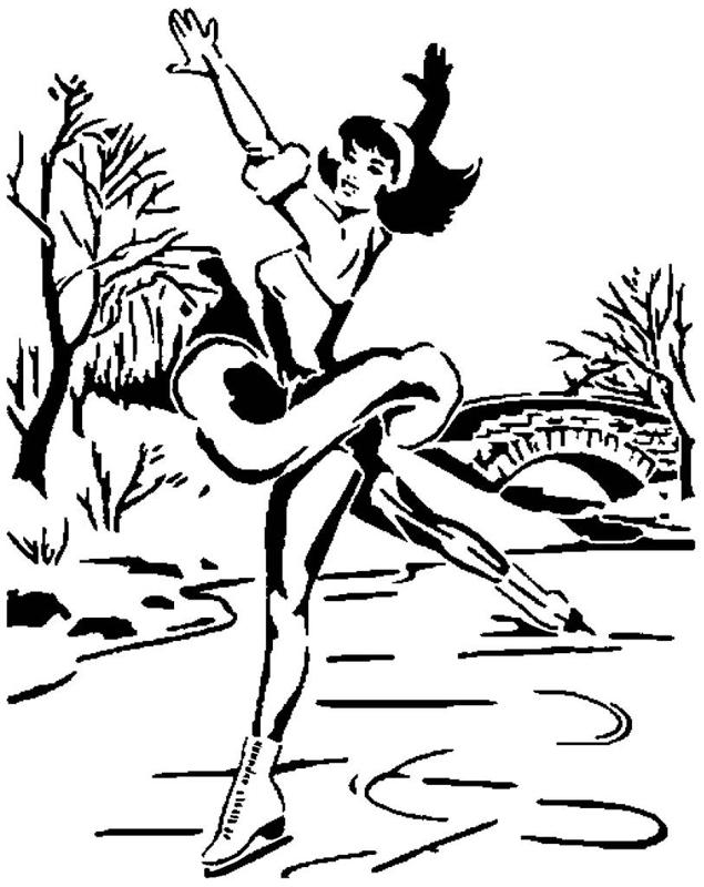 Figure Skater stencil