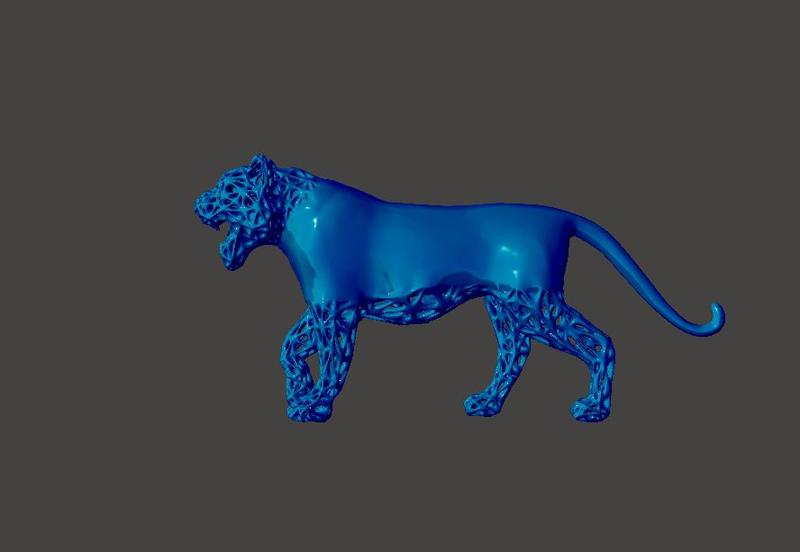 Tiger V29 - Voronoi Style, Spider Web and LowPoly Mixture Model
