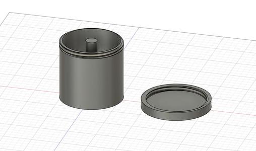 Example of container with threaded cap