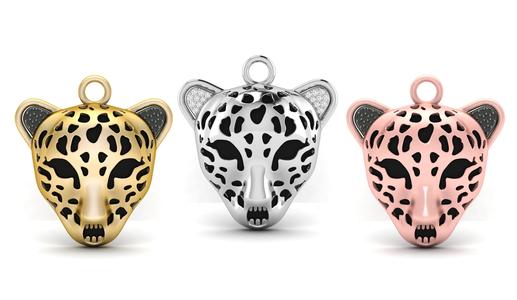 Leopard Face Enamel Pendant