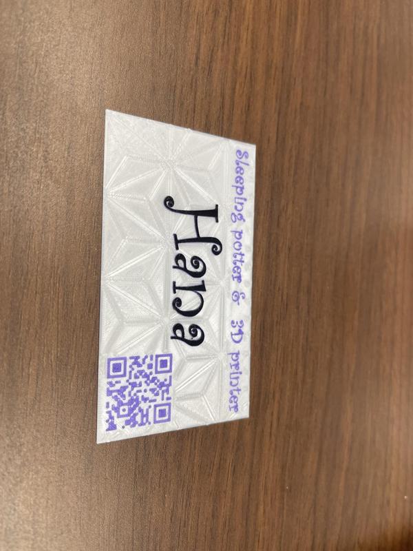Name card with Asanoha in three colors