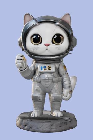 Astronaut Cat Figurine – Space Explorer Series