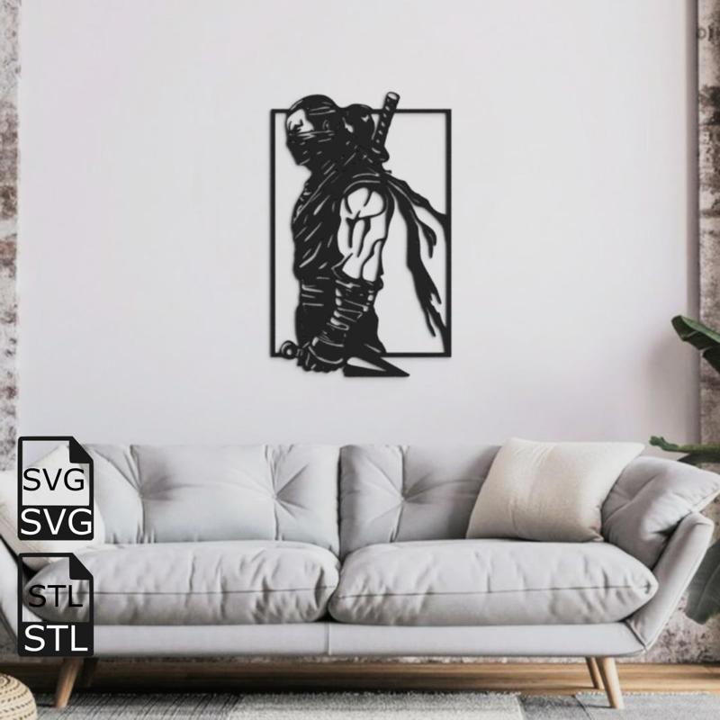 Ninja 2D Wall Art STL SVG