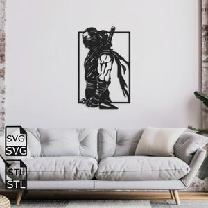 Ninja 2D Wall Art STL SVG