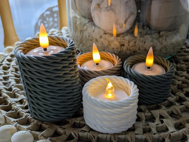 Modern tealight candle holder - rope (2 Sizes)