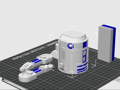 R2D2 colored penholder (Allot of waste)