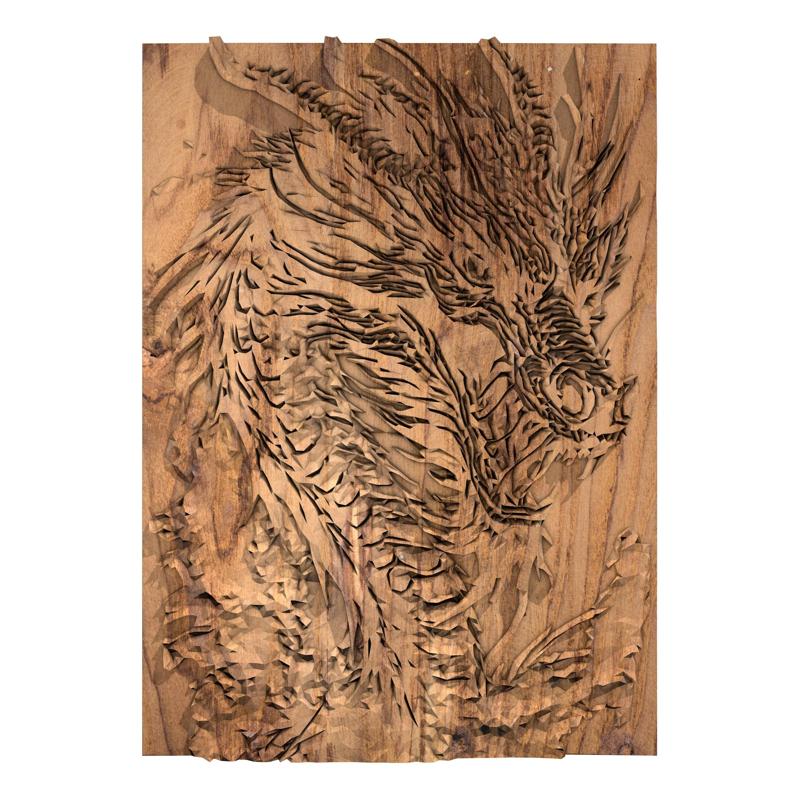 Dragon low poly home decor wall art