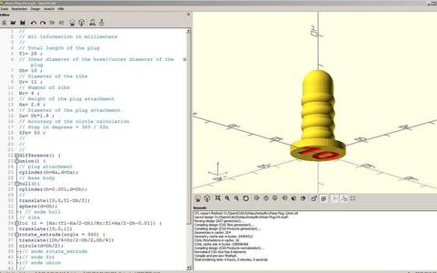 super simple hose plug parametric OpenSCAD