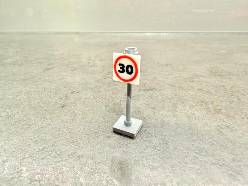 Brick road - sign speed limit 30