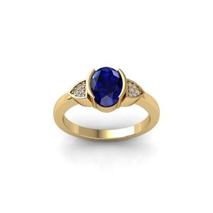 Blue Ovel Diamond Ring 3d Model